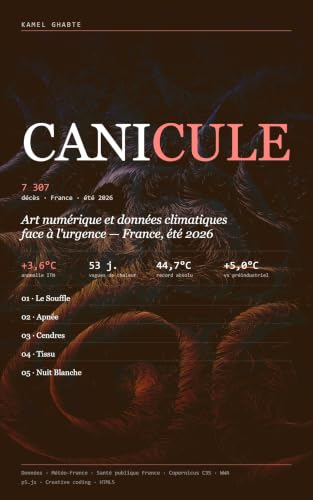 Couverture CANICULE — Art numérique et données climatiques, France été 2026, Kamel Ghabte