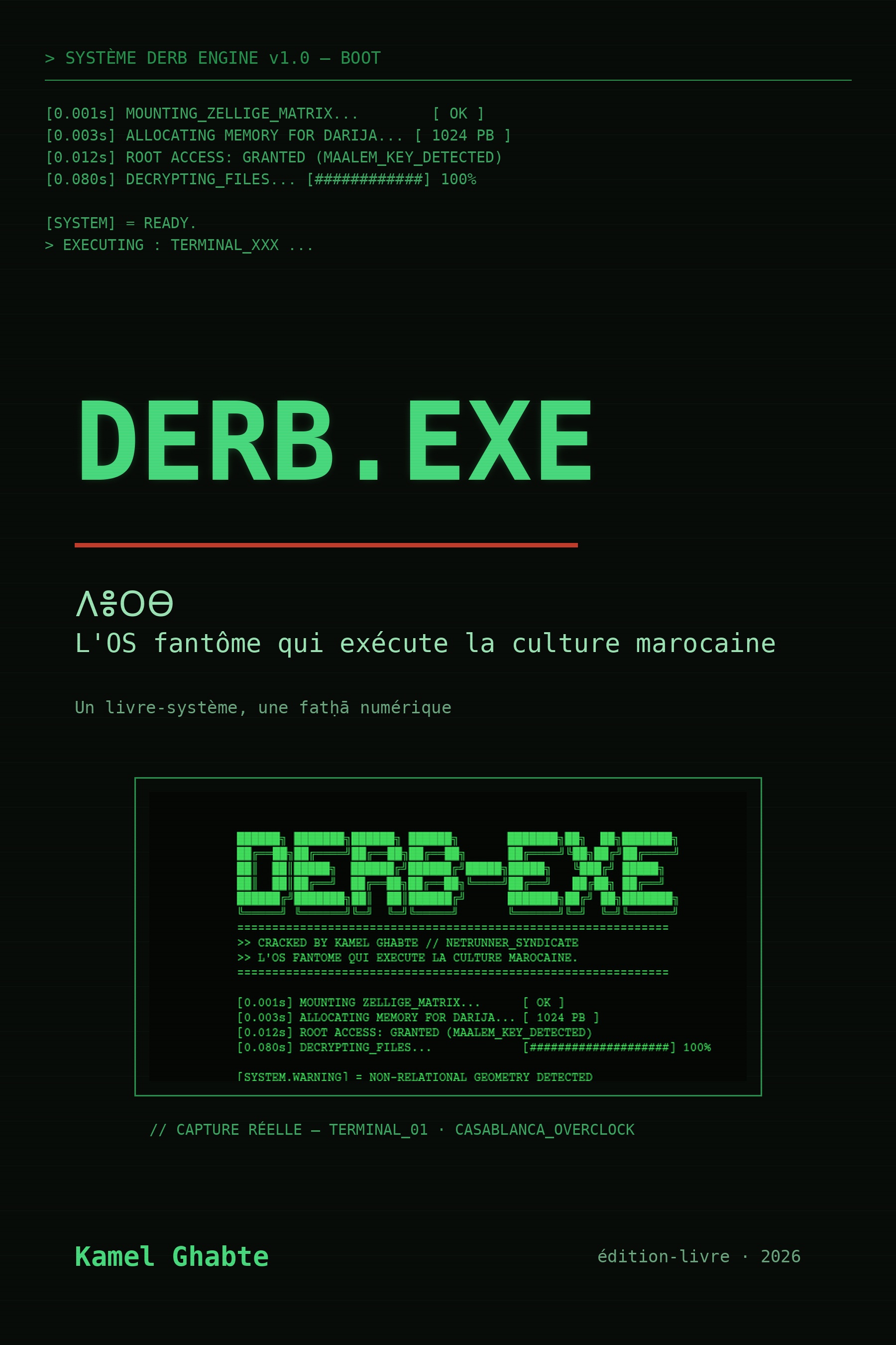 Couverture DERB.EXE — journal de création, Kamel Ghabte