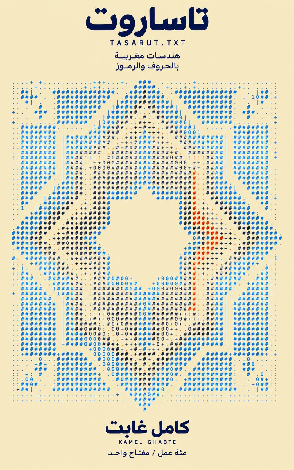 Couverture TASARUT.TXT — Géométries marocaines en caractères ASCII, de Kamel Ghabte